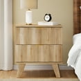 thumbnail image 4 of Wirrytor Modern Flutted NightStand with 2 Drawers, Farmhouse Sofa Table with Storage, Bedside Table for Living Room(Natural), 4 of 8