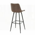 thumbnail image 5 of 2-Piece Industrial Black Metal & Espresso Faux Leather Barstool with Square Footrest by LumiSource, 5 of 5