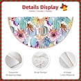 thumbnail image 4 of Daiia Cactus1 Drawing Merry Christmas Tree Skirt , Xmas Large Lace-up Tree Skirt, Santa Snowflakes Rustic Home Decorations New Year Party Farmhouse Decor-36", 4 of 7