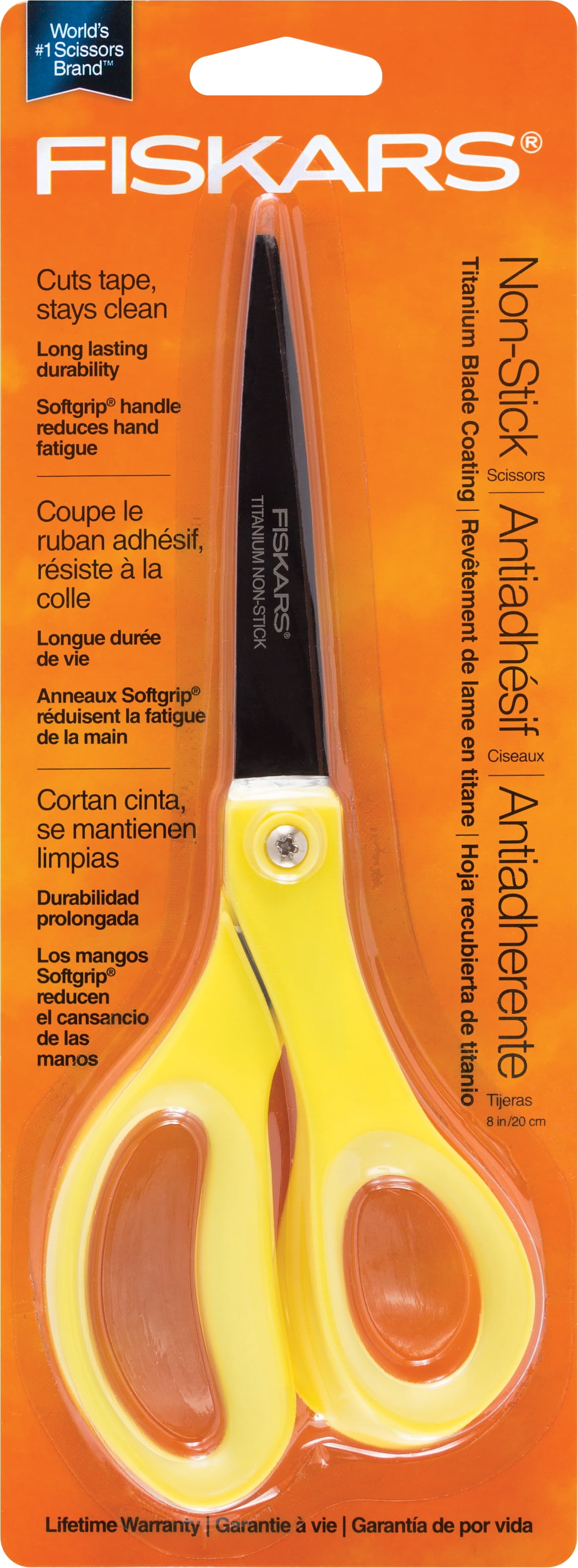 Fiskars 8\" Adult Non-stick Titanium Everyday Office Scissors With SoftGrip