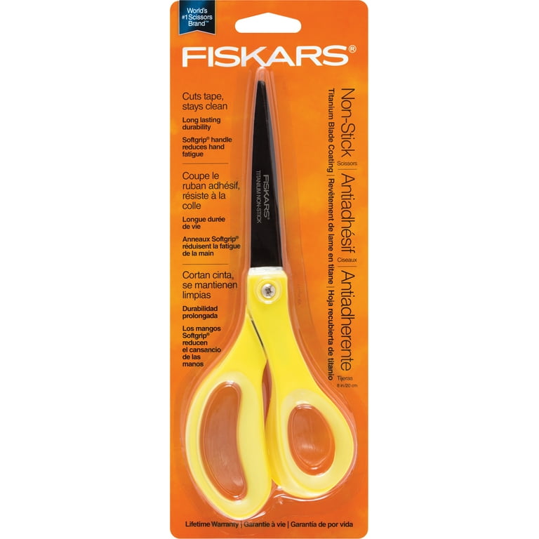 Fiskars 01-005409 Softgrip Titanium Adult Scissors, 8 Inch, Gray