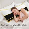 thumbnail image 5 of Modern Black Gold Body Pillow Cover 20 x 54 Inch Decorative Pillow Cover Minimalist Geometric Yellow Striped Lumbar Pillowcase Seasonal Rectangle Cushion Case for Couch Sofa Bed Living Room, 5 of 9