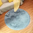 thumbnail image 1 of Sala de estar moderna Alfombra, alfombra redonda súper suave para dormitorio, alfombra de terciopelo esponjoso para interiores, cojín decorativo suave de pelo largo para silla, cojín para sofá (gris,, 1 of 5