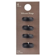Solutions Adult Mens 4 Piece Black Silicone Ring Set, Size 9/10 - No Stone