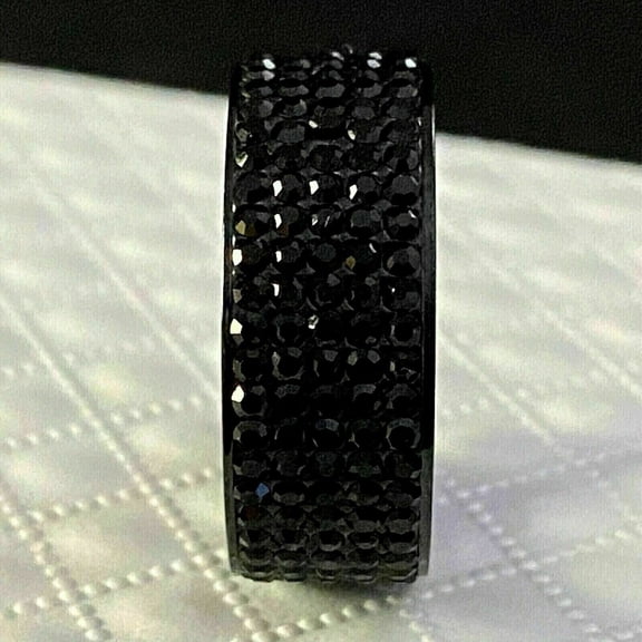 Gems Jewels 2 Ct Round Cut Black Diamond Wedding Engagement Ring 14K Black Gold Plated 925 Sterling Silver For Men's -8