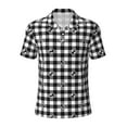 thumbnail image 2 of Daiia Black Tartan Plaid Pattern Men’s Polo Shirts,Solid Deck Shirt,Classic Fit, Breathable Cotton Polo for Casual and Sport Wear-Small, 2 of 7