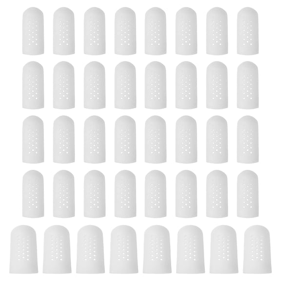 Guantes Protectores de Dedos de Silicona Uxcell, Tapas de Punta de Dedo Transpirables Reutilizables con Agujeros de Aire para Piel Seca, 1.77x0.67", 1.77x0.94", 40 Pcs