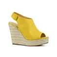 thumbnail image 1 of BLISSFUL STEP Sandales Compensées à Plateforme Espadrilles pour Femmes Jaune 7, 1 of 7