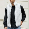 thumbnail image 6 of Faux Fur Vest for Men Winter Warm Fleece Vest Fluffy Fuzzy Sleeveless Jacket Vest Windproof Outerwear, 6 of 6