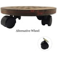 thumbnail image 5 of Soporte para macetas redondo de madera maciza con ruedas para una fácil movilidad Soporte para plantas de madera con ruedas, 5 of 5