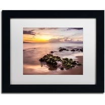 Trademark Fine Art "Wailea Sunset" Canvas Art by Pierre Leclerc, White Matte/Black Frame