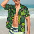 thumbnail image 7 of Disketp Hawaiian Shirts For Men,Cactus 1 Print Mens Casual Short Sleeve Button Down Shirts Beach Shirt, 7 of 7