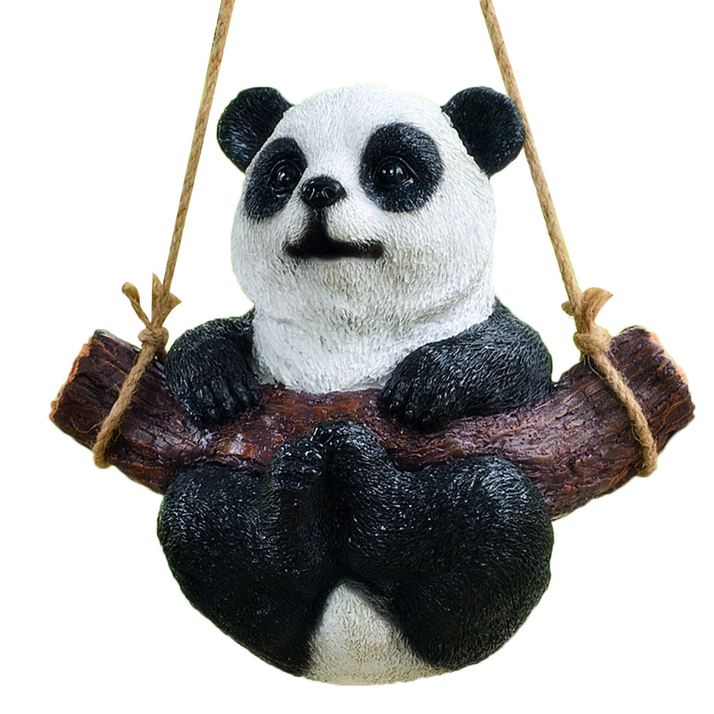 BESTONZON Animal Garden Statue Resin Swing Panda Funny Outdoor