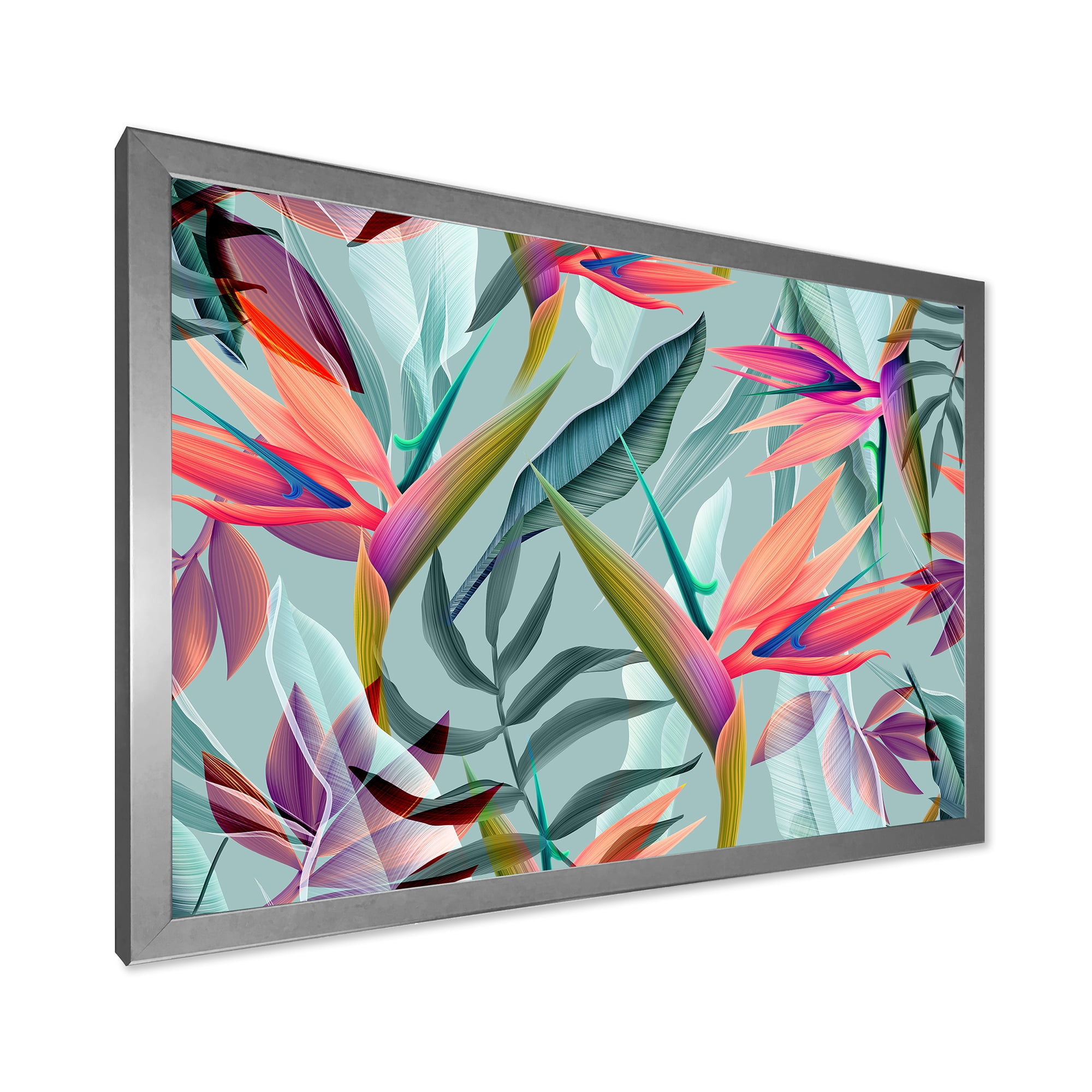 Designart 'VIntage Tropical Flowers V' Traditional Framed Art Print