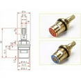 thumbnail image 5 of 1/2" Cartouche Céramique de Rechange pour Robinet Tete de Robinet a Disques en Ceramique Chaud et Froid pour Cuisine Salle de douche Vannes de Remplacement de l'eau en Laiton (Chaud et Froid), 5 of 5