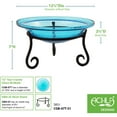 thumbnail image 6 of Achla Designs Hand Blown Crackle Glass Garden Birdbath with Stand, Teal, 6 of 6