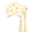 thumbnail image 7 of Grblisyd Girls Outfits Size 10-12 2 Piece Long Sleeve Crew Neck Cute Cartoon Print Sweatshirt Top and Flare Pants Set, 7 of 7