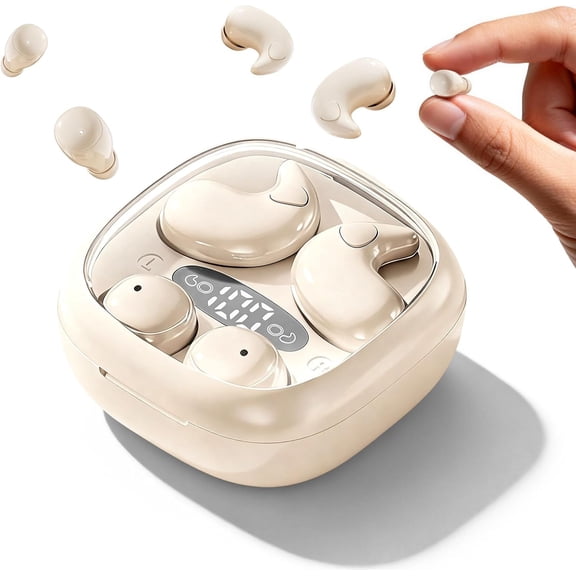 Flat Sleep Mini Invisible Earbuds Wireless Bluetooth, Side Sleepers Flat Sleeping Small Tiny Micro Ear Buds Small Ears Low Profile Smallest Discreet Hidden Earbuds Headphones for Work 2-Pack