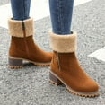 thumbnail image 6 of Heisall Women's Work Boots Mid-Calf Suede Chunky Heel Side Zipper Vintage Autumn Winter Fashion Casual Niche Style, 6 of 7