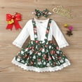 thumbnail image 3 of Jkerther Newborn Baby Girl Christmas ClothingLace Top Suspender Dress Headband 3PCS Outfits, 3 of 7