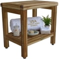 thumbnail image 4 of Natural Color  Teak Wood Shower Bench Stool Seat Chair For Inside Shower Provides   Storage  and Organization For Bathroom Accessories, 4 of 5