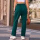 thumbnail image 5 of Amzcrzy Pantalones Mujer Deportivos Casuales Color Liso Cintura Alta Cordón Ajustable Pierna Ancha Recta Holgados Con Bolsillos Tallas S-2XL Verde, 5 of 7