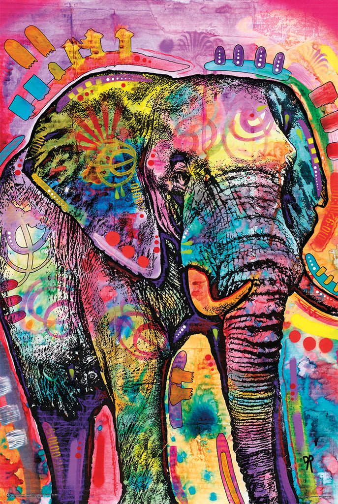 Dean Russo Elephant Poster Print with a choice of Frame 24x36 