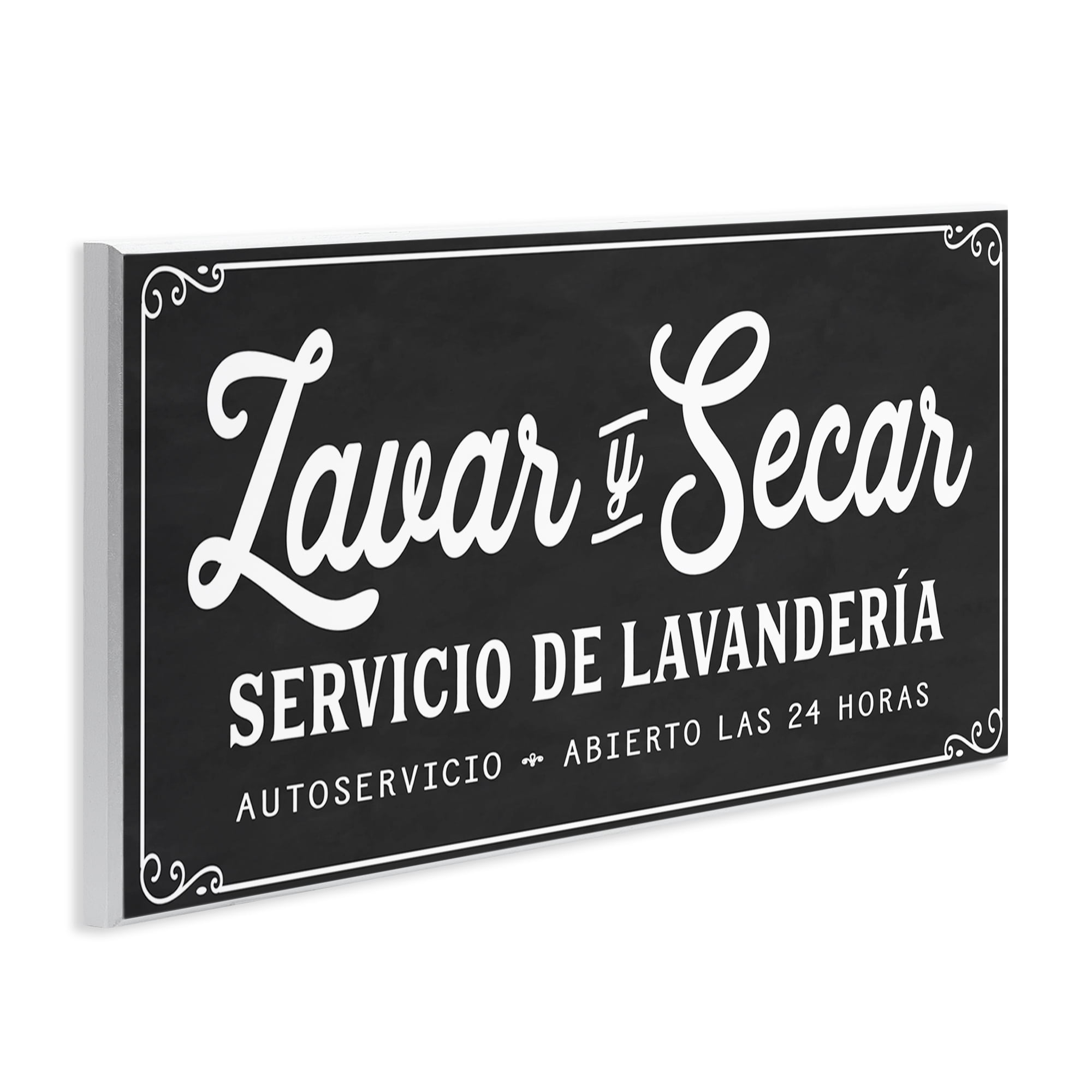 Stupell Industries Lavar y Secar Lavandería Bath & Laundry Painting Unframed Art Print Wall Art, 17 x 7