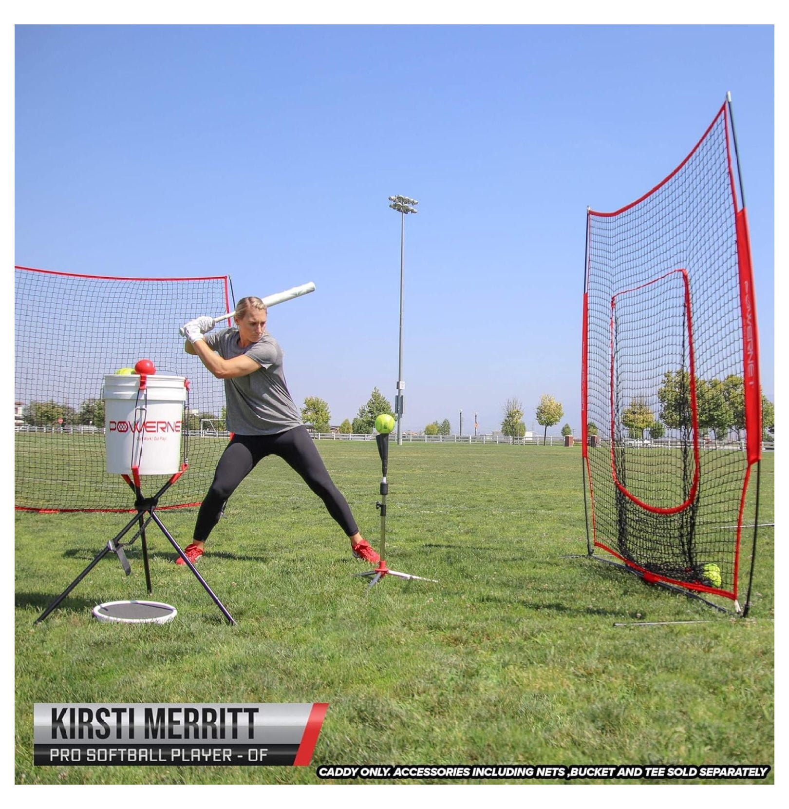 Baseball Softball Portable Caddy, Holds Bucket of Baseballs, Softballs, Tennis , Use During Batting Practice Training and Drills