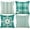 Teal Christmas, variant on Blue Striped Christmas Decorations Pillow Covers 18x18 Set of 4 Stripes Snowflake Buffalo Plaid Santa Claus Merry Christmas Winter Holiday Farmhouse Decor Throw Pillows Cushion Case FC118-18