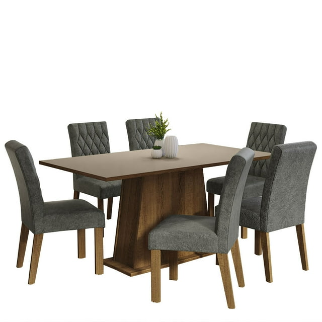 Juego de Comedor Madesa Britney Mesa Tapa Madera 6 Sillas