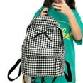 thumbnail image 4 of Aminojy Coquette Backpack, Womens Small Cute Trendy Plaid Preppy Backpack Y2K Aesthetic Kawaii Bow Checkered Daypack Coquette Laptop Bag Clearance Sales, 4 of 9