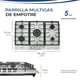 thumbnail image 5 of Parrilla A Gas DE Acero Inoxidable GRAVITA 5 Quemadores Empotre Encendido Automatico Color Plateado, 5 of 7