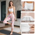 thumbnail image 7 of SCRAWLGOD Cat Bow Stars Print Pink Women's Workout Capri Leggings with Pockets, Stretchable Lightweight Squat Proof Yoga Leggings, High Waisted Gym Athletic Crop Yoga, XL, 7 of 7