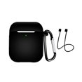 thumbnail image 1 of Silicone Mini Earphone Protective Case Storage Box with Lanyard for Air-Pods 1 2-Black, 1 of 5