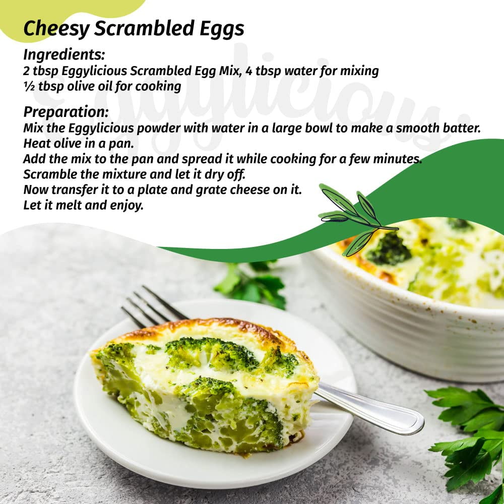 Eggylicious- PACK of 4 - Egg Scramble Mix – Made w/ Hormones Free Whole Eggs/Protein Packed –Easy & Delicious Breakfast - Ideal for Outdoors/Camping/Backpacking- Easy Storing 1 lb Jar