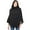 Charcoal, variant on SAOL 100% Merino Wool Women's Aran Cable Knit Poncho Oversize Sweater High Neck Irish Cape Made in Ireland