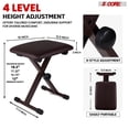 thumbnail image 3 of Keyboard Bench Pair X Style Piano Stool Thick Padded 12 to 18.5 inch Adjustable Keyboards Chair Brown, 3 of 7