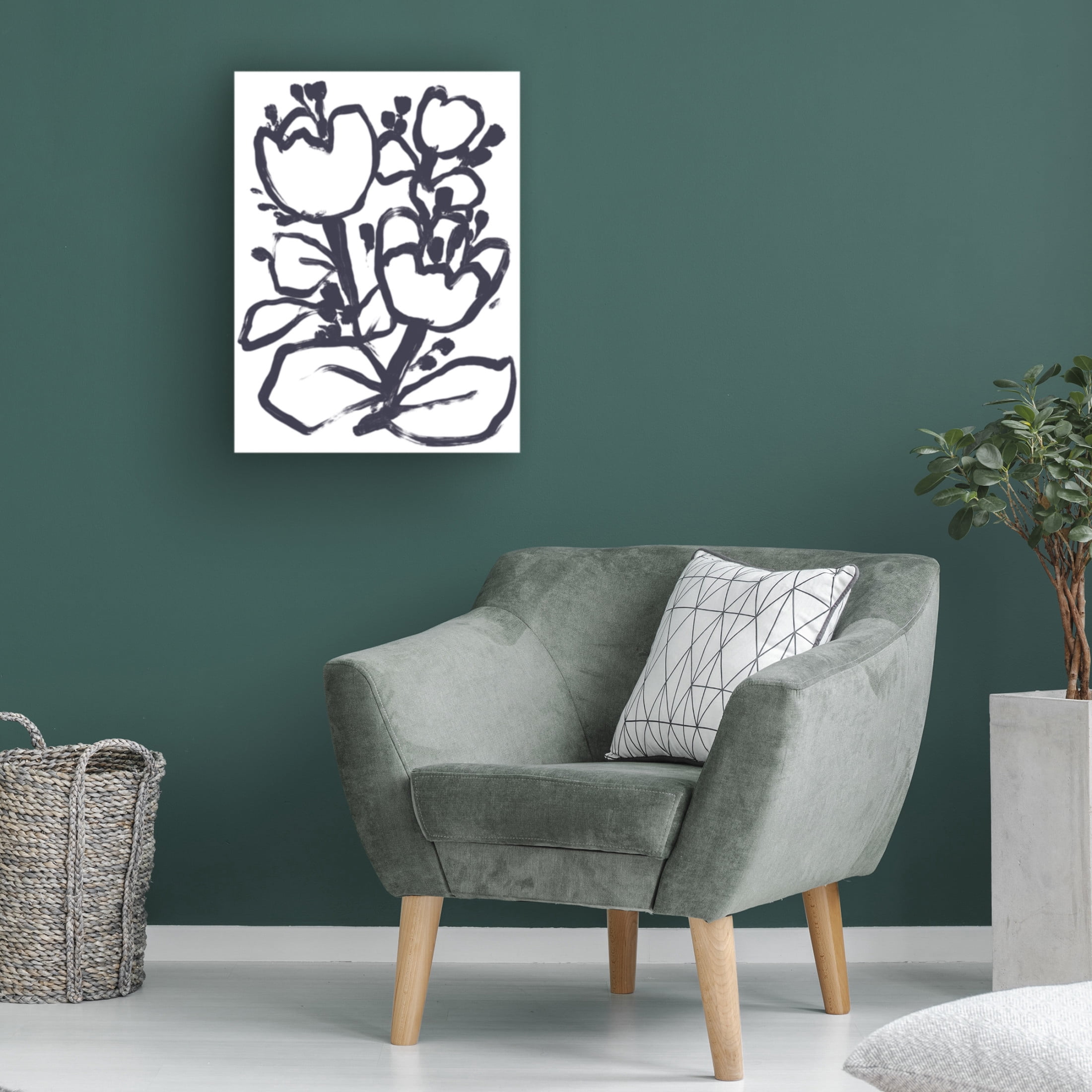 Trademark Fine Art June Erica Vess  Carbon Flower II Canvas Wall Art