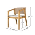 thumbnail image 6 of GZXS Outdoor Acacia Wood Dining Armchairs Set of 2, Farmhouse Accent Lounge Chairs w/ Rope-Woven Backrest, Water-Repellent Beige Cushion, Non-Slip Foot Pads (Light Teak), 6 of 9