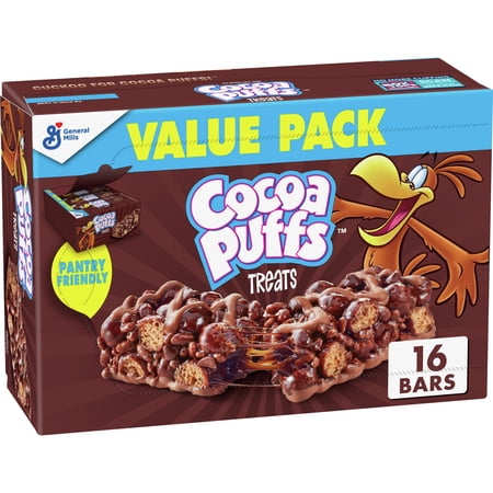 Cocoa Puffs Breakfast Cereal Treat Bars, Snack Bars, Value Pack, 16 ct