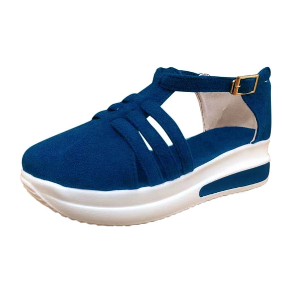 Platform Cusual Fashion Shoes Huarache Sandals Women Ladies Strap Sandals Buckle Cute Sandals for Women Dressy Solid Women's Wedge Women's Sandals Women Size 8 Sandals