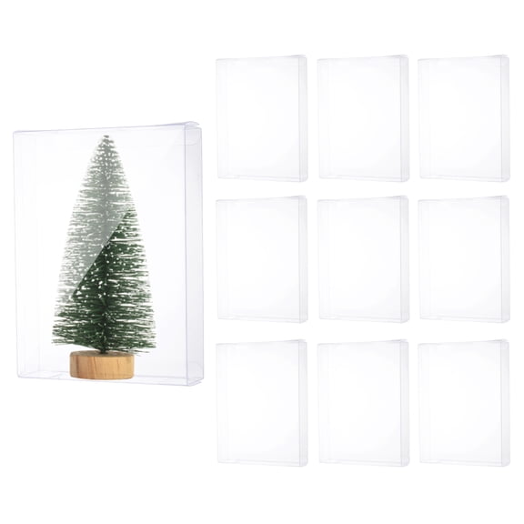 Uxcell 10 Pcs Clear Gift Box,5.6"x1.5"x7.5" Plastic Packing Box for Candy Cookies