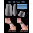 thumbnail image 2 of Puntas de uñas de gel suave, 240 piezas, tamaño 15, puntas de uñas de cobertura total totalmente mate, puntas cortas prepulidas para uñas de gel, puntas de uñas postizas para extensión de uñas, 2 of 5