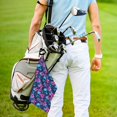 thumbnail image 5 of Golf Towel, blue Skull flower pink Microfiber Waffle Golf Towels for Golf Bag with Carabiner Clip Golf Rag 24x16in, 5 of 8