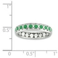 thumbnail image 4 of 925 Sterling Silver Stackable Expressions Polished Green Circles Enameled Ring Size: 5; for Adults and Teens; for Women and Men, 4 of 4