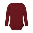 thumbnail image 5 of Black and Friday Clothing Sales Idoravan Long Sleeve Shirts for Women Winter Women's Long Sleeve Summer V Neck Sexy Casual Tops Regular Blouse Tops Wine XXL, 5 of 5