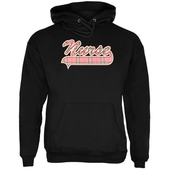 Nurse Plaid Logo Adult Pullover Hoodie - Large