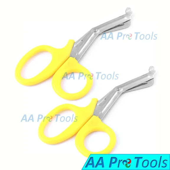2 New Pairs 7 1/2" Emt Bandage Scissors Trauma Shear 7.5" Yellow Utility Shears