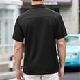 thumbnail image 7 of Baqcunre Graphic Tees Men New Men'S Casual Buckle Short Sleeved Loose Fitting Beach Roman Knit Shirt Top Short Sleeve Button Down Men Tops For Men Black L, 7 of 7